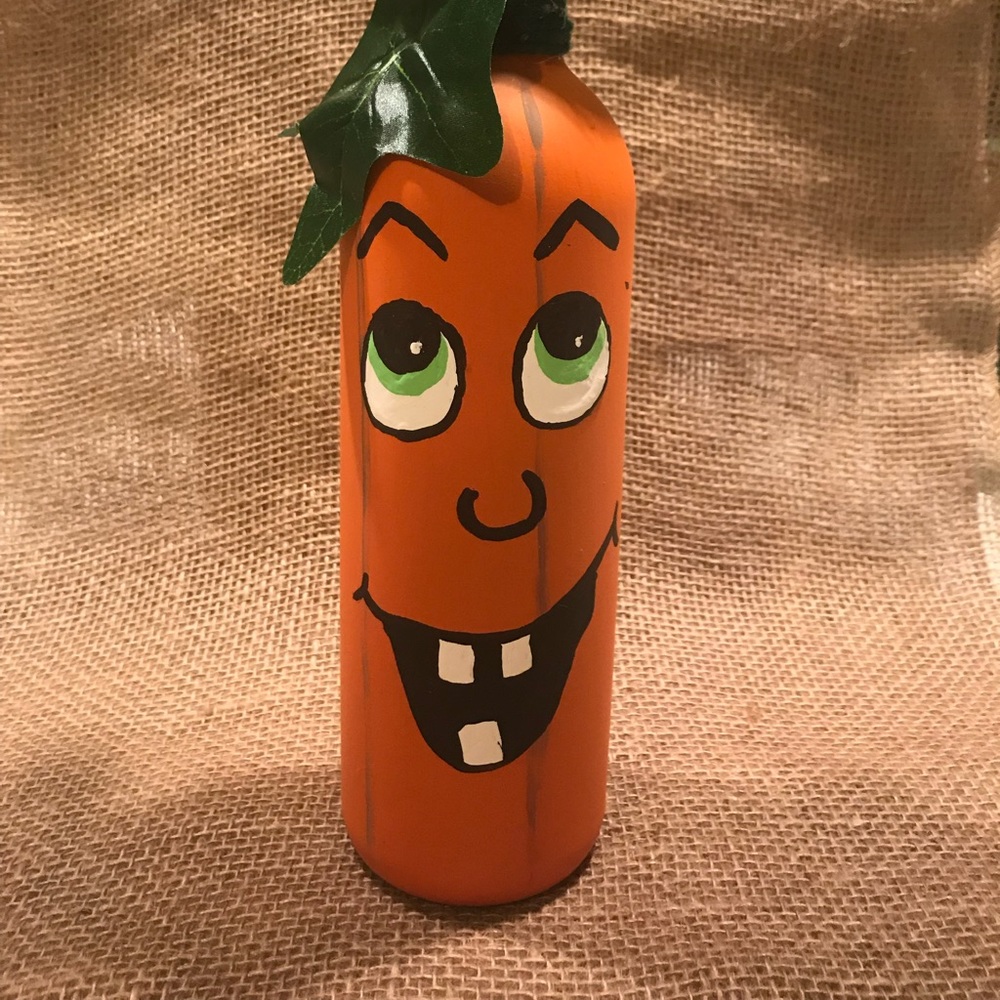 Pumpkin wine bottle.